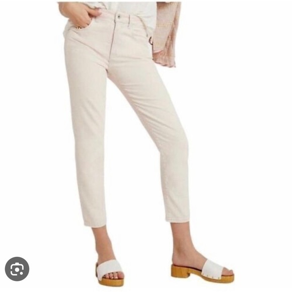 NWT Pilcro Anthropologie Light Pink High Rise Slim 25 Ankle KK - Picture 1 of 5